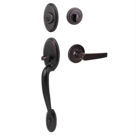 Sure-Loc Hardware Sure-Loc AN507-CD 11P Aspen Handleset with Cedar Handleset Trim Vintage Bronze