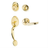 Sure-Loc Hardware Sure-Loc AT507-CD 3 Alta Handleset with Cedar Handleset Trim Polished Brass