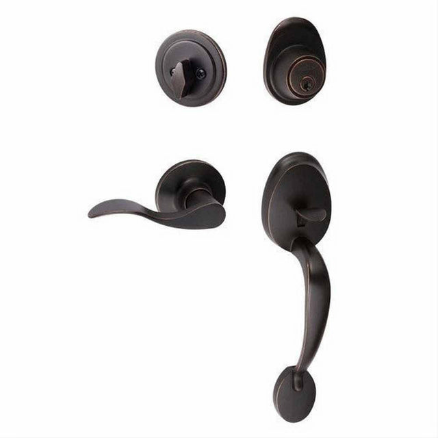Sure-Loc Hardware Sure-Loc AT507-SB LH 11P-LH Alta Handleset with Snowbird Left Hand Handleset Trim Vintage Bronze