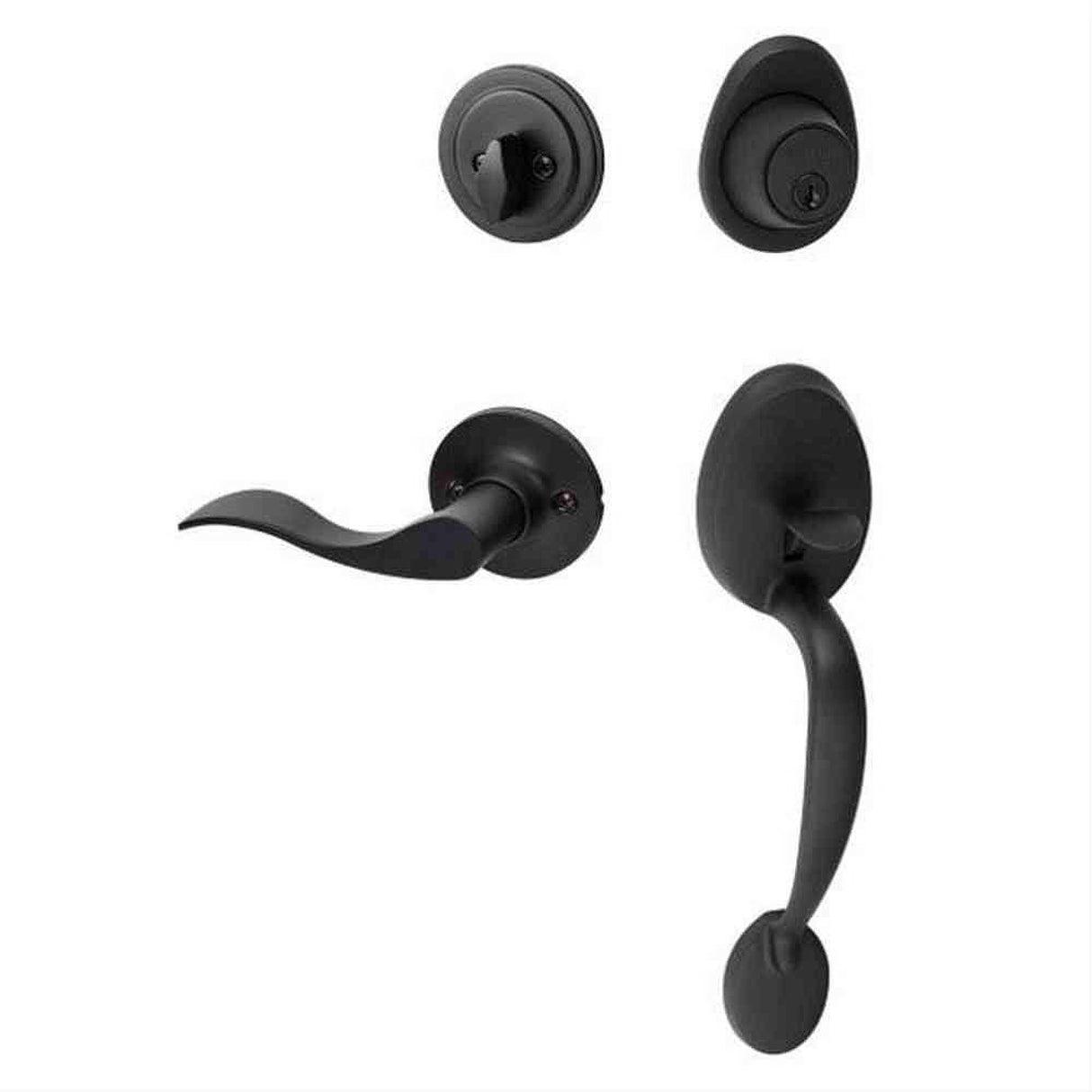 Sure-Loc Hardware Sure-Loc AT507-SB LH FBL-LH Alta Handleset with Snowbird Left Hand Handleset Trim Flat Black