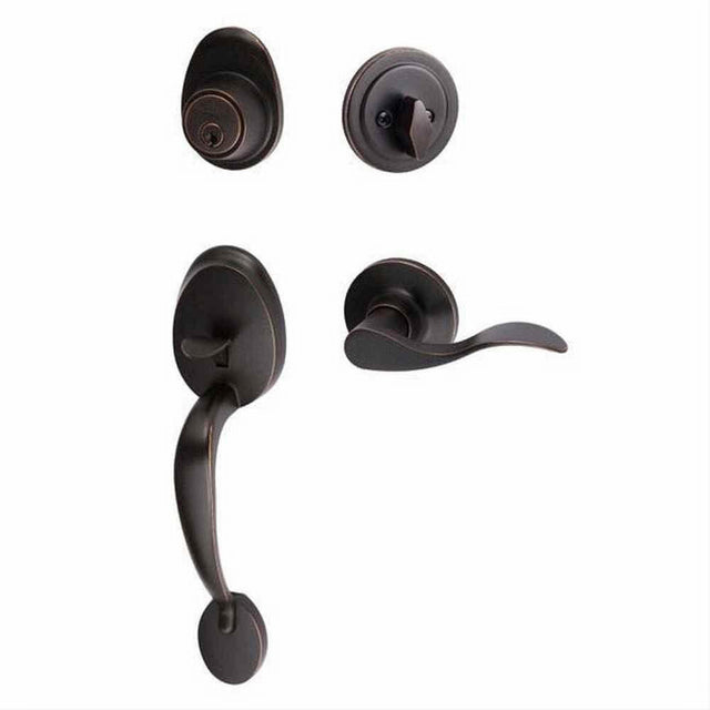 Sure-Loc Hardware Sure-Loc AT507-SB RH 11P-RH Alta Handleset with Snowbird Right Hand Handleset Trim Vintage Bronze