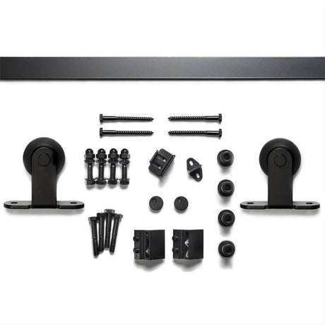 Sure-Loc Hardware Sure-Loc BARN-2KIT96 FBL 96 Top Mounted Roller Inch Barn Door Track System Flat Black