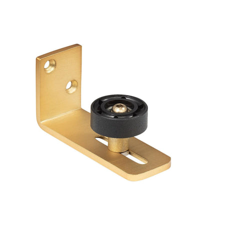 Sure-Loc Hardware Sure-Loc BARN-RGD SB Barn Track Roller Guide, Wall Mounted Satin Brass