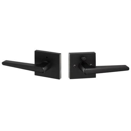 Sure-Loc Hardware Sure-Loc BS102-SQ FBL Mondern Series Basel Square Privacy Door Lever Flat Black