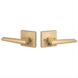 Sure-Loc Hardware Sure-Loc BS102-SQ SB Mondern Series Basel Square Privacy Door Lever Satin Brass