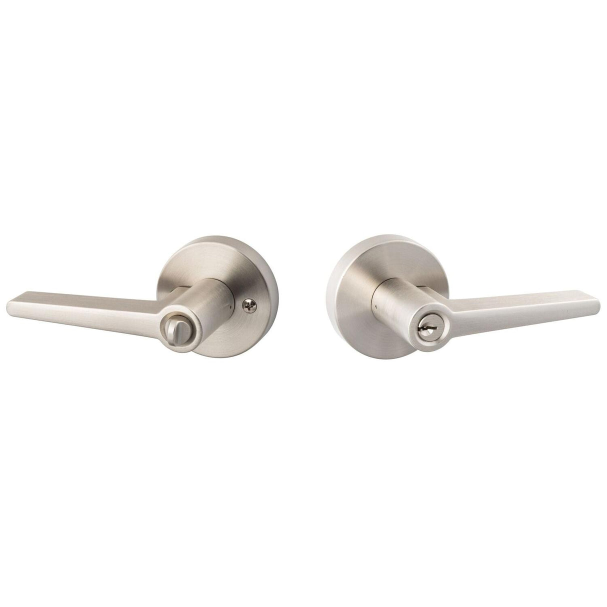 Sure-Loc Hardware Sure-Loc BS107-RD 15 Basel Round Entry Door Lever Satin Nickel