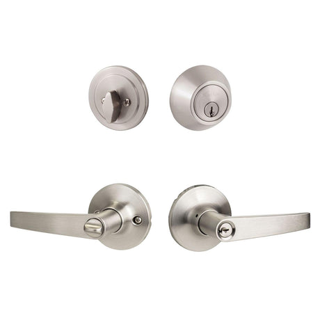 Sure-Loc Hardware Sure-Loc CD107/DB201 15 Cedar Keyed Entry Door Lever with Deadbolt Satin Nickel