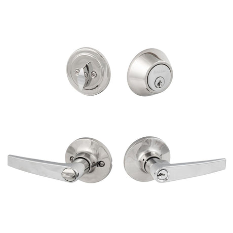 Sure-Loc Hardware Sure-Loc CD107/DB201 26 Cedar Keyed Entry Door Lever with Deadbolt Polished Chrome