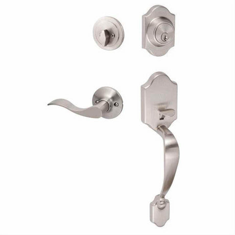Sure-Loc Hardware Sure-Loc CR507-SB LH 15-LH Coral Handleset with Snowbird Left Hand Handleset Trim Satin Nickel