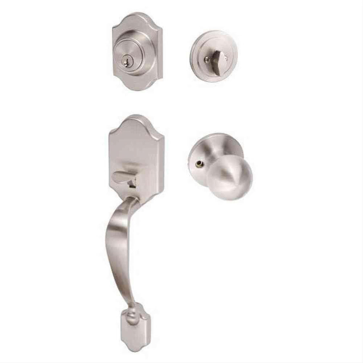 Sure-Loc Hardware Sure-Loc CR507-TA 15 Coral Handleset with Tahoe Handleset Trim Satin Nickel
