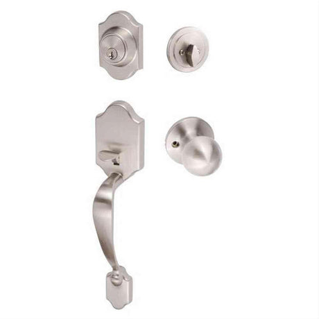 Sure-Loc Hardware Sure-Loc CR507-TA 15 Coral Handleset with Tahoe Handleset Trim Satin Nickel