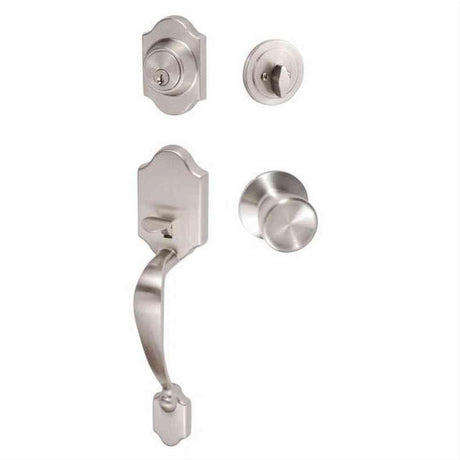 Sure-Loc Hardware Sure-Loc CR507-TL 15 Coral Handleset withTulip Handleset Trim Satin Nickel