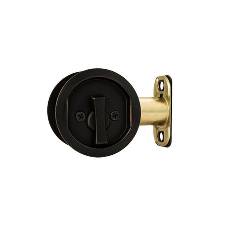 Sure-Loc Hardware Sure-Loc DP-R01 11P Round Pocket Door Pull-Passage Vintage Bronze