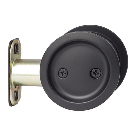 Sure-Loc Hardware Sure-Loc DP-R01 FBL Round Pocket Door Pull-Passage Flat Black