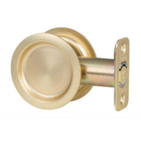 Sure-Loc Hardware Sure-Loc DP-R01 SB Round Pocket Door Pull-Passage Satin Brass
