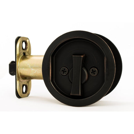 Sure-Loc Hardware Sure-Loc DP-R02 11P Round Pocket Door Pull-Privacy Vintage Bronze
