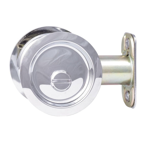 Sure-Loc Hardware Sure-Loc DP-R02 26 Round Pocket Door Pull-Privacy Polished Chrome