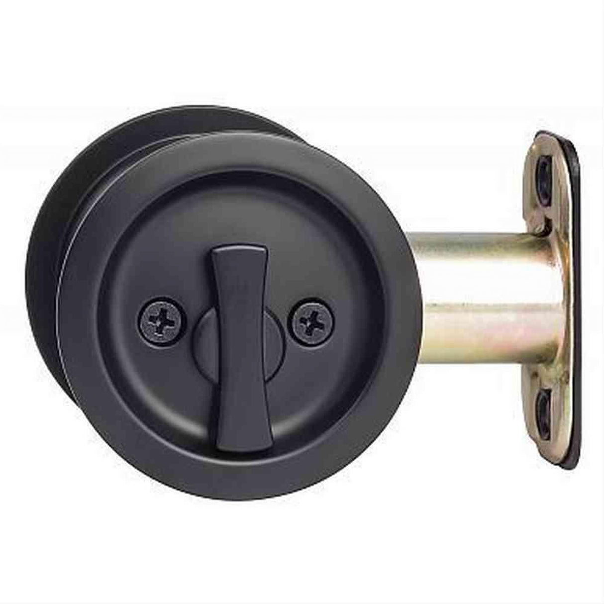 Sure-Loc Hardware Sure-Loc DP-R02 FBL Round Pocket Door Pull-Privacy Flat Black