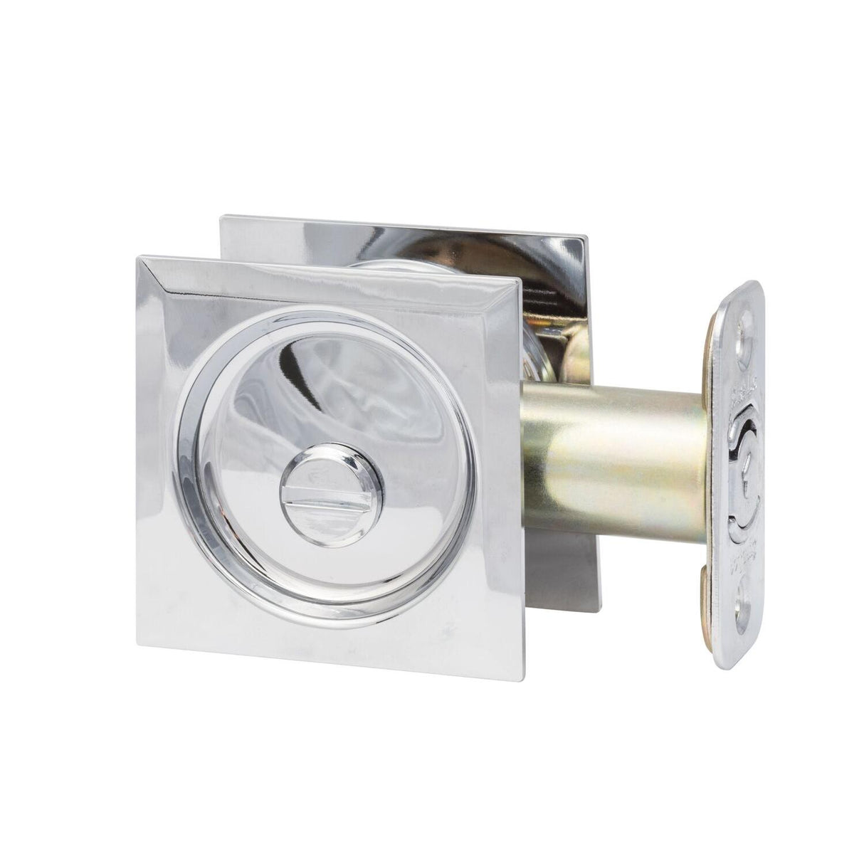 Sure-Loc Hardware Sure-Loc DP-SQ02 26 Square Privacy Pocket Door Pull Polished Chrome