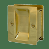 Sure-Loc Hardware Sure-Loc DP711 3 Square Pocket Door Pull - Passage Polished Brass