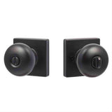 Sure-Loc Hardware Sure-Loc DU102-SQ FBL Durango Square Privacy Door Knob Flat Black