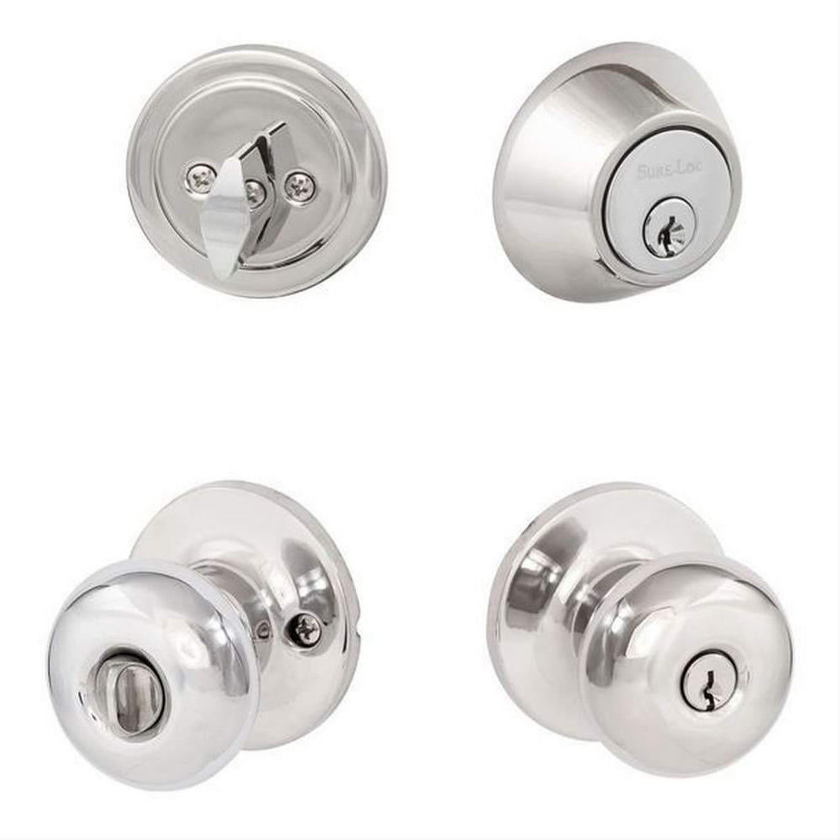 Sure-Loc Hardware Sure-Loc DU107/DB201 26 Durango Keyed Entry Knob and Deadbolt Polished Chrome