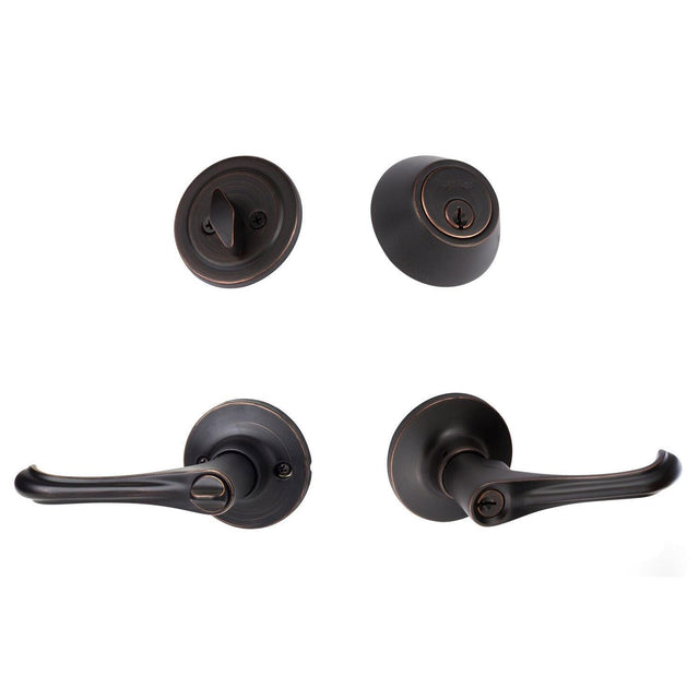 Sure-Loc Hardware Sure-Loc HA107/DB201 11P Helena Keyed Entry Lever and Deadbolt Vintage Bronze