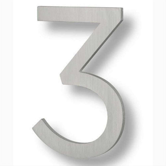 Sure-Loc Hardware Sure-Loc HNF6-3 BA Floating House Number (3) 6 Inch Brushed Aluminum