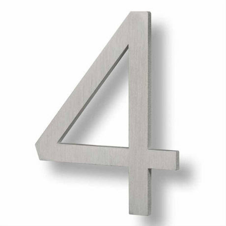 Sure-Loc Hardware Sure-Loc HNF6-4 BA Floating House Number (4) 6 Inch Brushed Aluminum