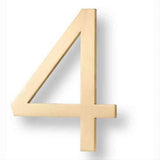 Sure-Loc Hardware Sure-Loc HNF6-4 SB Floating House Number (4) 6 Inch Satin Brass