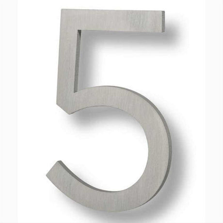 Sure-Loc Hardware Sure-Loc HNF6-5 BA Floating House Number (5) 6 Inch Brushed Aluminum
