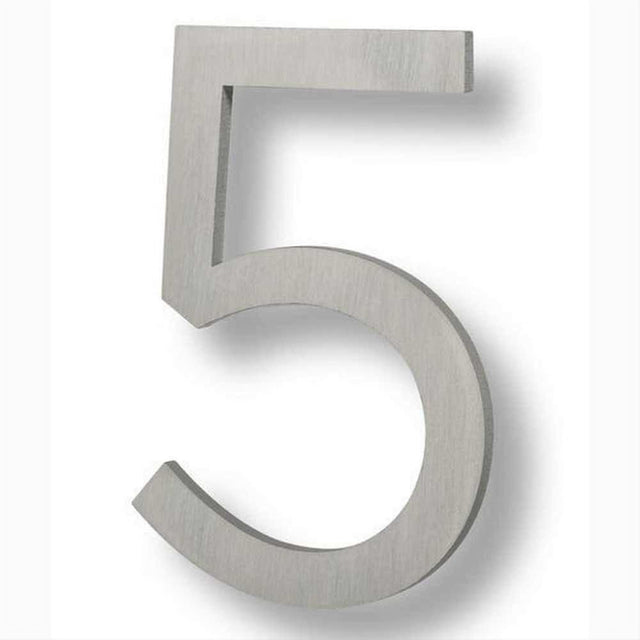 Sure-Loc Hardware Sure-Loc HNF6-5 BA Floating House Number (5) 6 Inch Brushed Aluminum