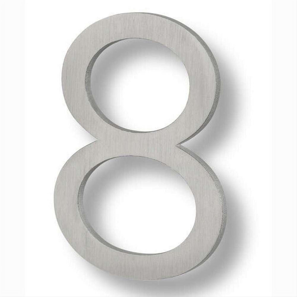 Sure-Loc Hardware Sure-Loc HNF6-8 BA Floating House Number (8) 6 Inch Brushed Aluminum