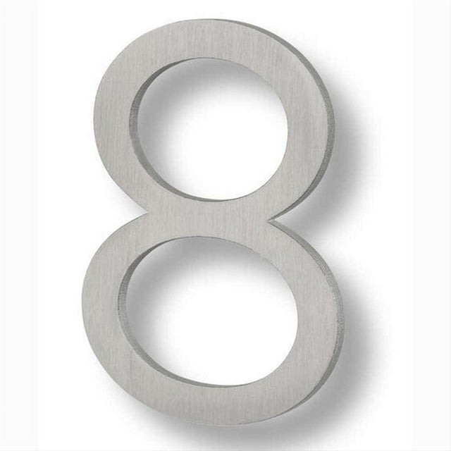 Sure-Loc Hardware Sure-Loc HNF6-8 BA Floating House Number (8) 6 Inch Brushed Aluminum