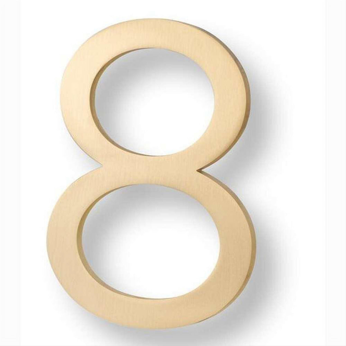 Sure-Loc Hardware Sure-Loc HNF6-8 SB Floating House Number (8) 6 Inch Satin Brass