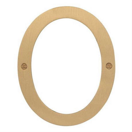 Sure-Loc Hardware Sure-Loc HNSS6-0 SB Stainless Steel House Number (0) 6 Inch Satin Brass