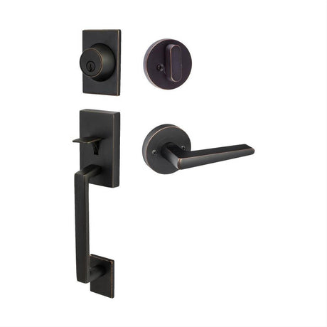 Sure-Loc Hardware Sure-Loc KN507-R-BS-RD 11P Koln Handleset with Basel Round Handleset Trim Vintage Bronze