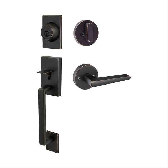 Sure-Loc Hardware Sure-Loc KN507-R-BS-RD 11P Koln Handleset with Basel Round Handleset Trim Vintage Bronze