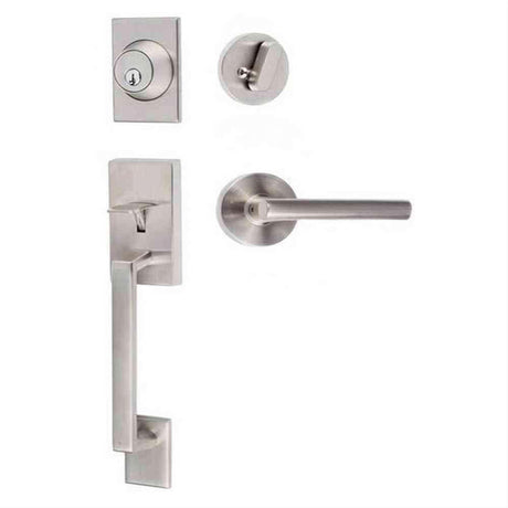 Sure-Loc Hardware Sure-Loc KN507-R-JU 15 Koln Handleset with Juneau Interior Trim Lever Satin Nickel