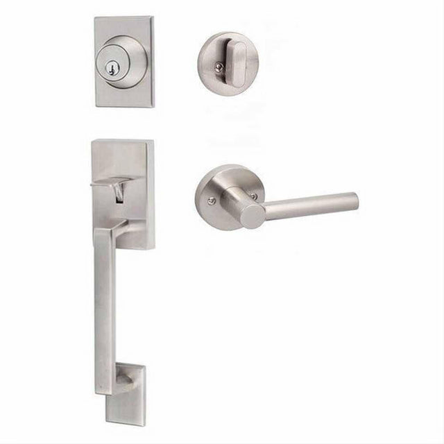 Sure-Loc Hardware Sure-Loc KN507-R-MR 15 Koln Handleset with Marin Handleset Trim Satin Nickel