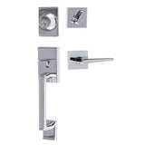 Sure-Loc Hardware Sure-Loc KN507-S-BS-SQ 26 Koln Handleset with Basel Square Handleset Trim Polished Chrome