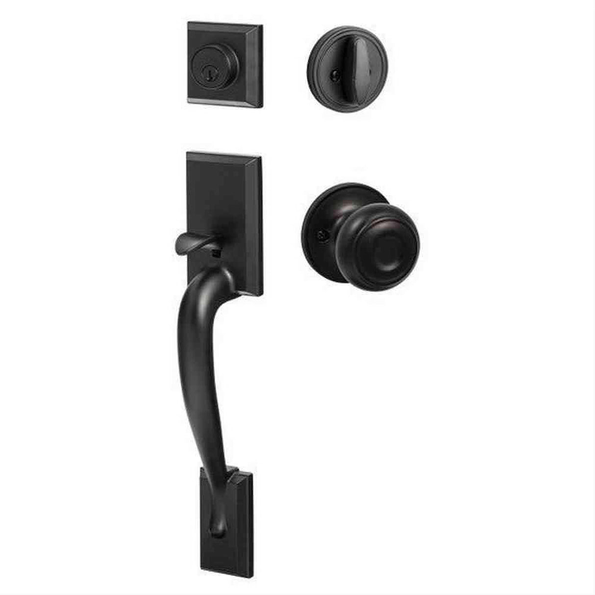 Sure-Loc Hardware Sure-Loc MA507-JN FBL Madison Handleset with Juniper Handleset Trim Flat Black