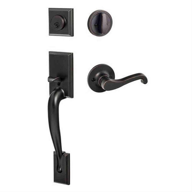Sure-Loc Hardware Sure-Loc MA507-SG-RH 11P Madison Handleset with Sage Lever Right Hand Handleset Trim Vintage Bronze