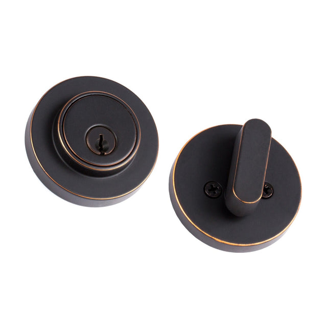 Sure-Loc Hardware Sure-Loc Modern DB201-MD 11P Modern Series Single Cylinder Deadbolt Vintage Bronze
