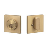 Sure-Loc Hardware Sure-Loc Modern DB201-SMD SB Square Modern Single Cylinder Deadbolt Satin Brass