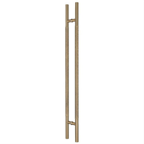 Sure-Loc Hardware Sure-Loc PL-2KN48 SB Knurled 48" Long Double-Sided Door Pull Satin Brass