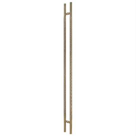 Sure-Loc Hardware Sure-Loc PL-2KN72 SB Knurled 72" Long Double-Sided Door Pull Satin Brass