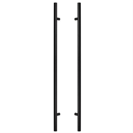 Sure-Loc Hardware Sure-Loc PL-2RD48 FBL 48" Double-Sided Round Long Door Pull Flat Black