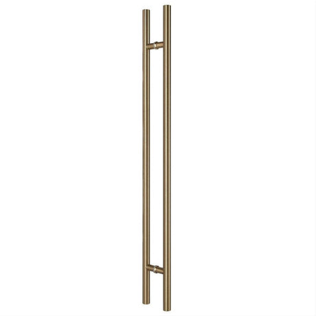 Sure-Loc Hardware Sure-Loc PL-2RD48 SB 48" Double-Sided Round Long Door Pull Satin Brass