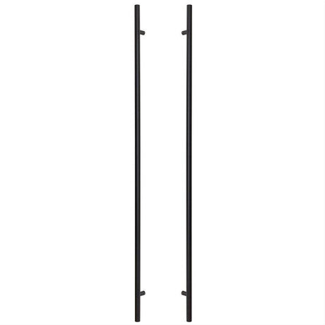 Sure-Loc Hardware Sure-Loc PL-2RD72 FBL 72" Double-Sided Round Long Door Pull Flat Black